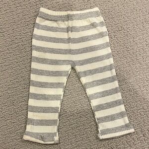Chick Pea Gray & White Striped Kids Casual Bottoms